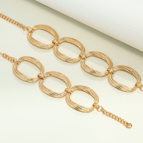 8k Gold Filled Chain Necklace and Bracelet Set - Picture 4 of 6